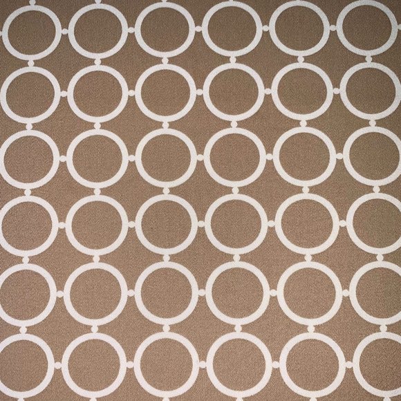 3.5 Yards Free Spirit Designer Vicki Payne Brown Cream Circles Geometric Fabric - Picture 1 of 5